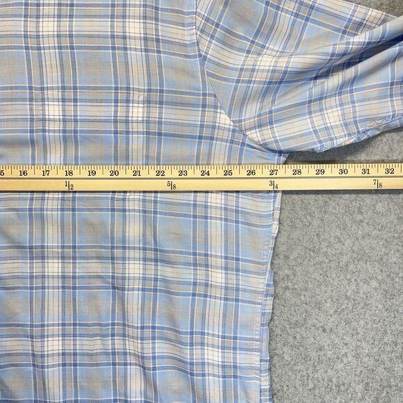 Peter Millar Button-Down Shirt Men’s XL Light Blue Plaid Long Sleeve - Picture 13 of 16